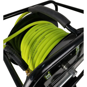 1/4" X 100' MANUAL AIR HOSE REEL W/HYBRIDE POLYMER AIR HOSE