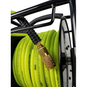 1/4" X 100' MANUAL AIR HOSE REEL W/HYBRIDE POLYMER AIR HOSE
