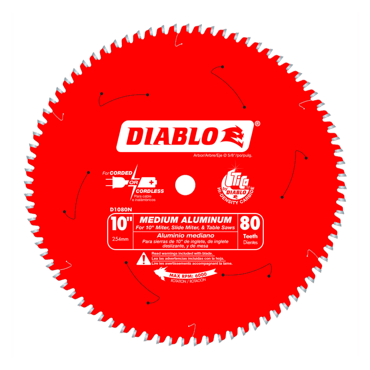 10 in x 80 Tooth Medium Aluminum Saw Blade