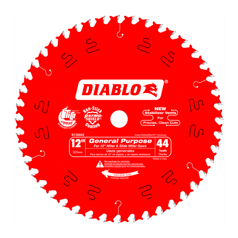 12 in x 44 Tooth General Purpose Wood Saw Blade