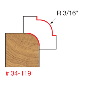 3/16" Radius Rounding Over Bit