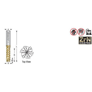 46308 CNC Compression Solid Carbide ZrN Coated Honeycomb Cutting