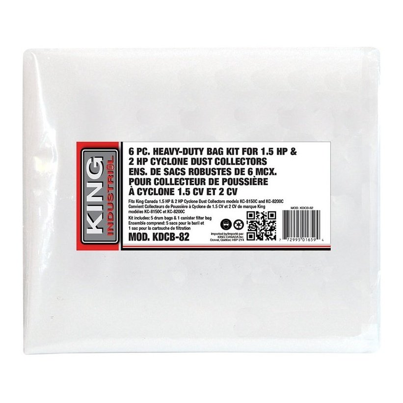 6 PC BAG KIT FOR 15 & 2 HP CYCLONE DUST COLLECTOR