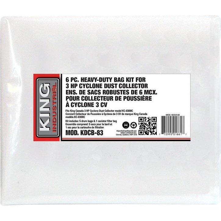 6 PC BAG KIT FOR 3 HP CYCLONE DUST COLLECTOR