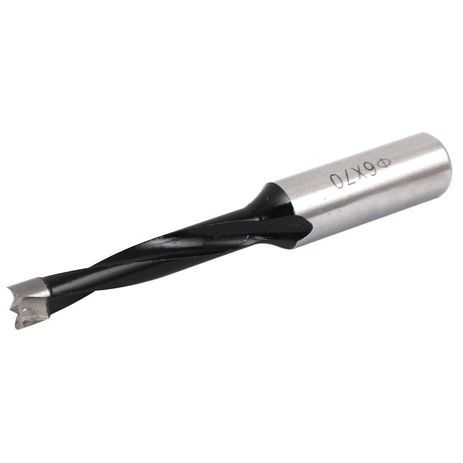 6mm Carbide Tipped Brad Point Dowel Bits 70Mm Shank LH