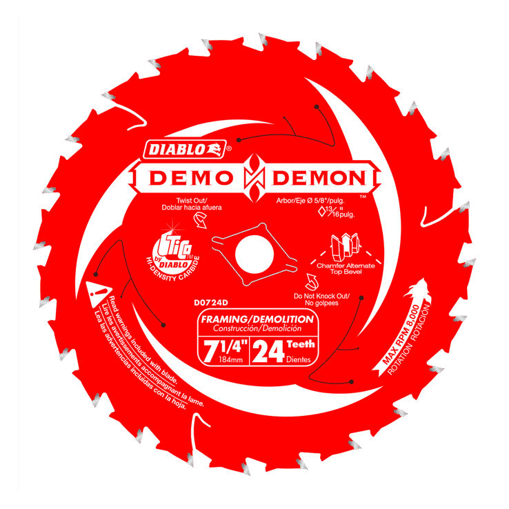 7-1/4 in 24-Tooth Framing/Demolition Saw Blade