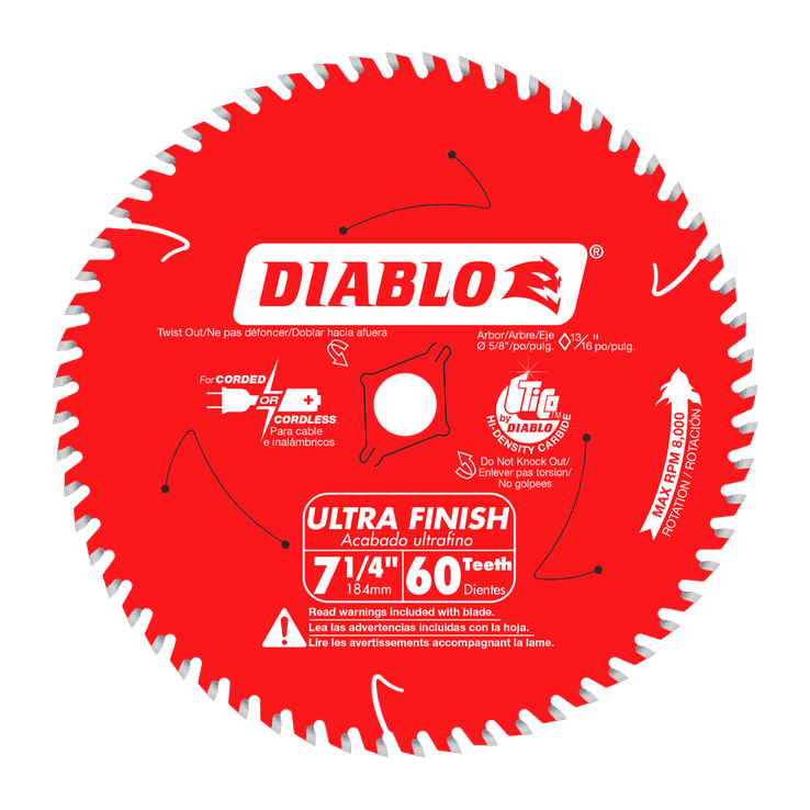 7-1/4 in x 60 Tooth Ultra Finish Saw Blade