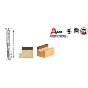 Carbide Tipped Flush Trim Plunge Template 3/8 Dia x 1 x 1/2 Inch Shank