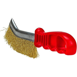 Curved Handle Brush With Scraper 13 1/2