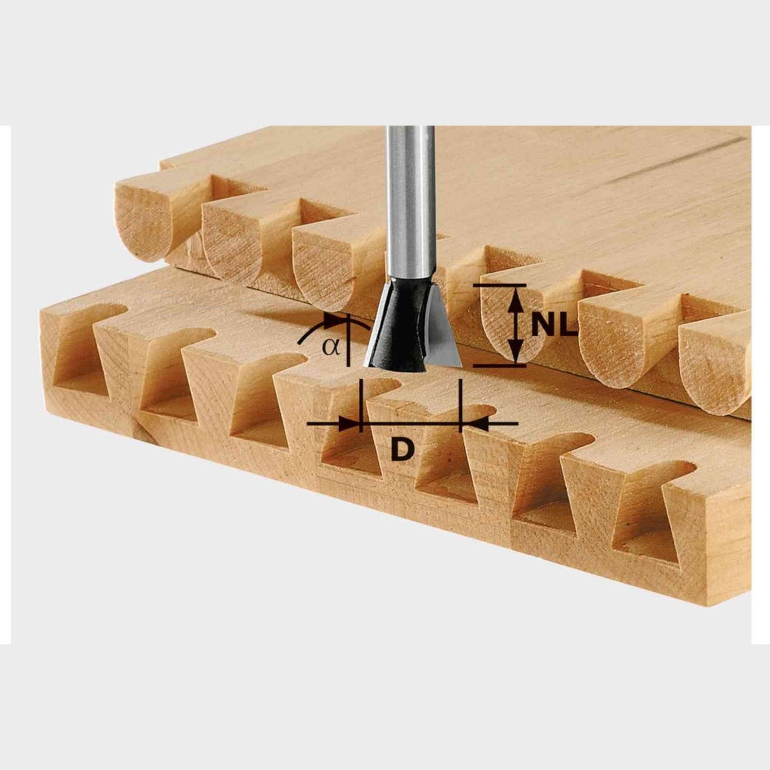 Dovetail Bit HW S8 D13,8/13,5/15°