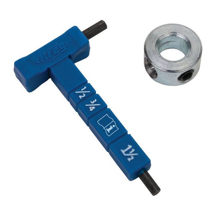 Easy-Set Stop Collar & Material Thickness Gauge/Hex Wrench Kit