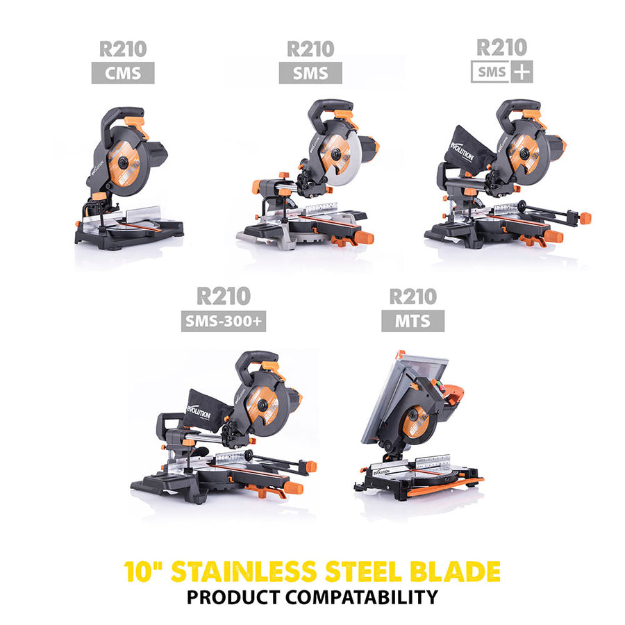 Evolution 10 In. 66T, 1 In. Arbor, Tungsten Carbide Tipped Stainless Steel Cutting Blade