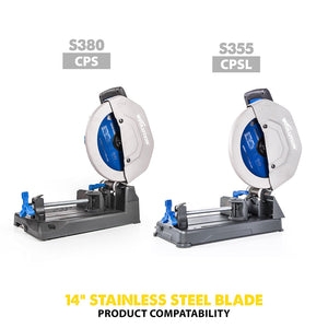 Evolution 14 In. 90T, 1 In. Arbor, Tungsten Carbide Tipped Stainless Steel Cutting Blade