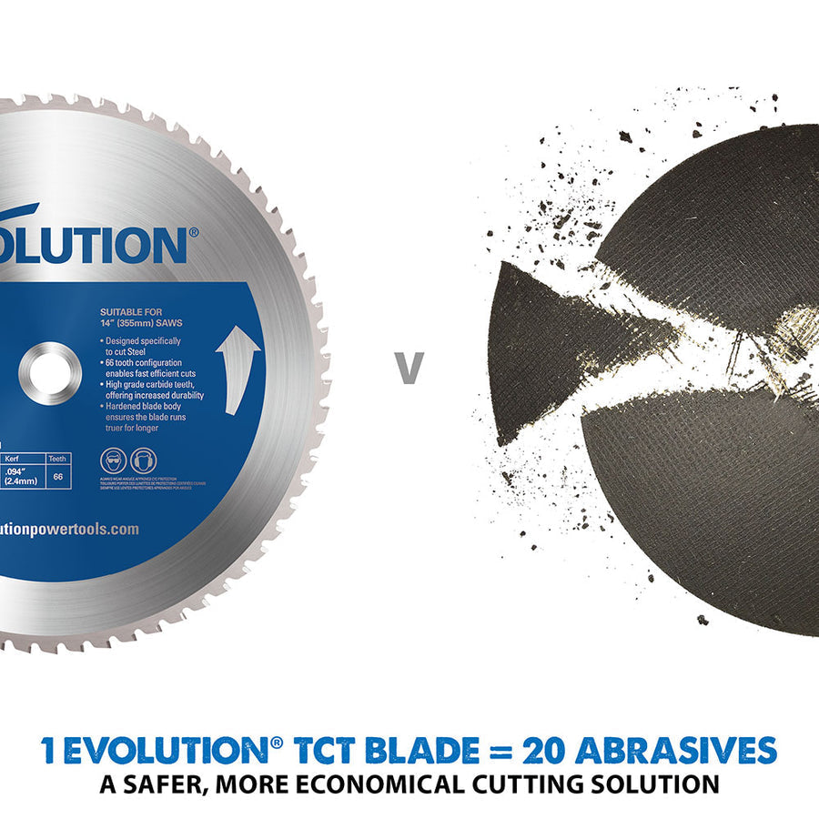 Evolution 15 In. 70T, 1 In. Arbor, Tungsten Carbide Tipped Mild Steel And Ferrous Metal Cutting Blade