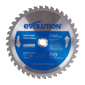 Evolution 7-1/4 In. 40T, 25/32 In. Arbor, Tungsten Carbide Tipped Mild Steel And Ferrous Metal Cutting Blade
