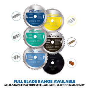 Evolution 9 In. 48T, 1 In. Arbor, Tungsten Carbide Tipped Mild Steel And Ferrous Metal Cutting Blade