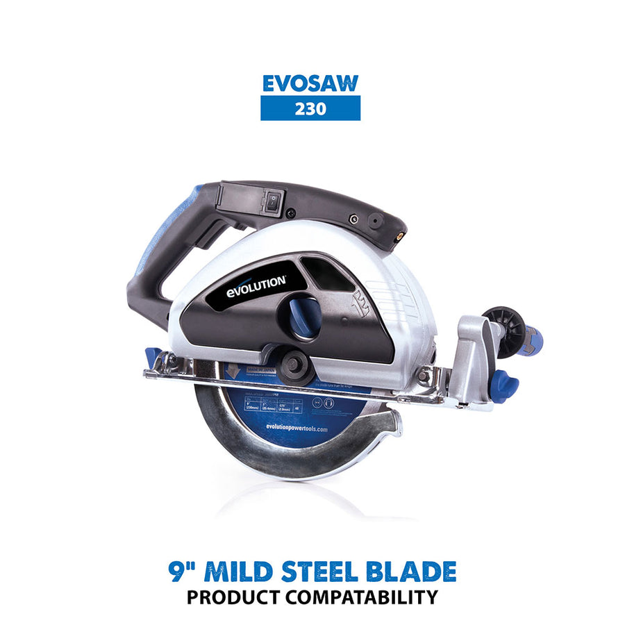Evolution 9 In. 48T, 1 In. Arbor, Tungsten Carbide Tipped Mild Steel And Ferrous Metal Cutting Blade