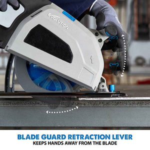 Evolution S210CCS: Metal Cutting Circular Saw With 8-1/4 In. Mild Steel Cutting Blade And Chip Collection