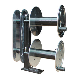 Javelin WCRAL2 - 2 Aluminum Welding Cable Reels stacked with Cord Hanger