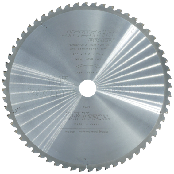 Jepson Drytech Carbide Tipped Circular Saw Blade 10" 255mm 60 Tooth for Thin Walled Steel