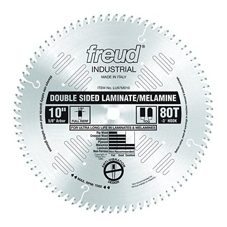 Melamine Blade 10" 80 Tooth Tcg