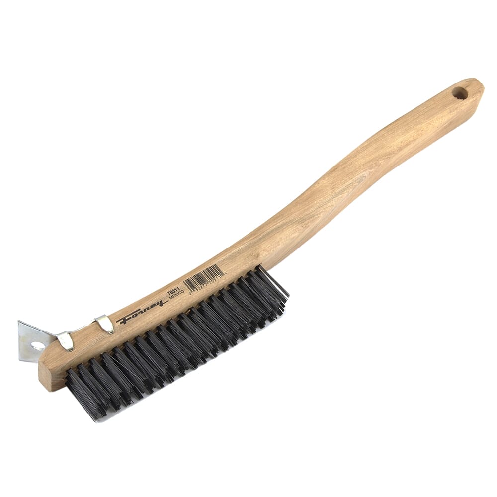 Shoe Handle Brush W/Scraper 4X16