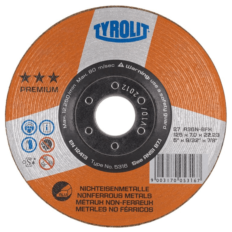 TYROLIT 5316 Grinding Wheel 127 mm Type 27 7/8 in