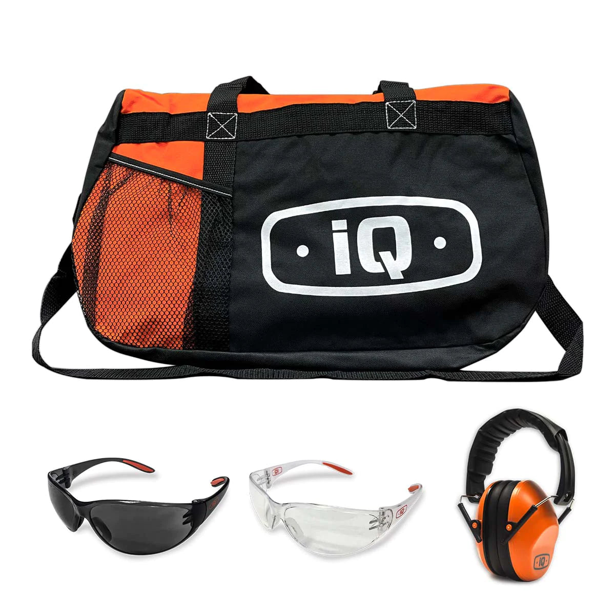 iQ PPE Kit 1 Clear Glasses, 1 Tinted Glasses, 1 Earmuff, 1 Tool Bag
