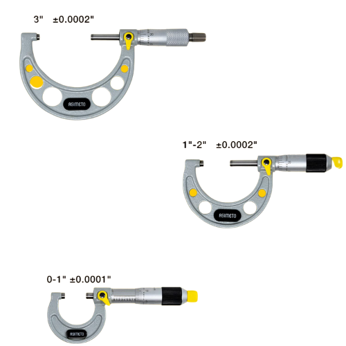 0-3" x 0.0001 Graduation Asimeto Enamel Micrometer Set