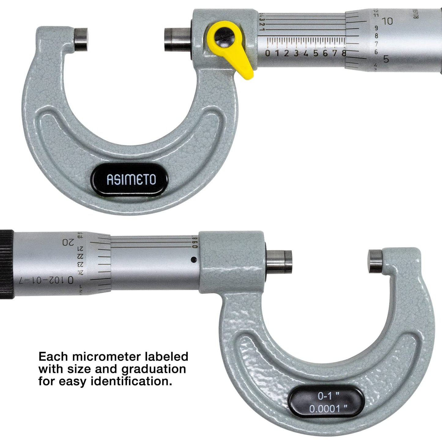 0-3" x 0.0001 Graduation Asimeto Enamel Micrometer Set