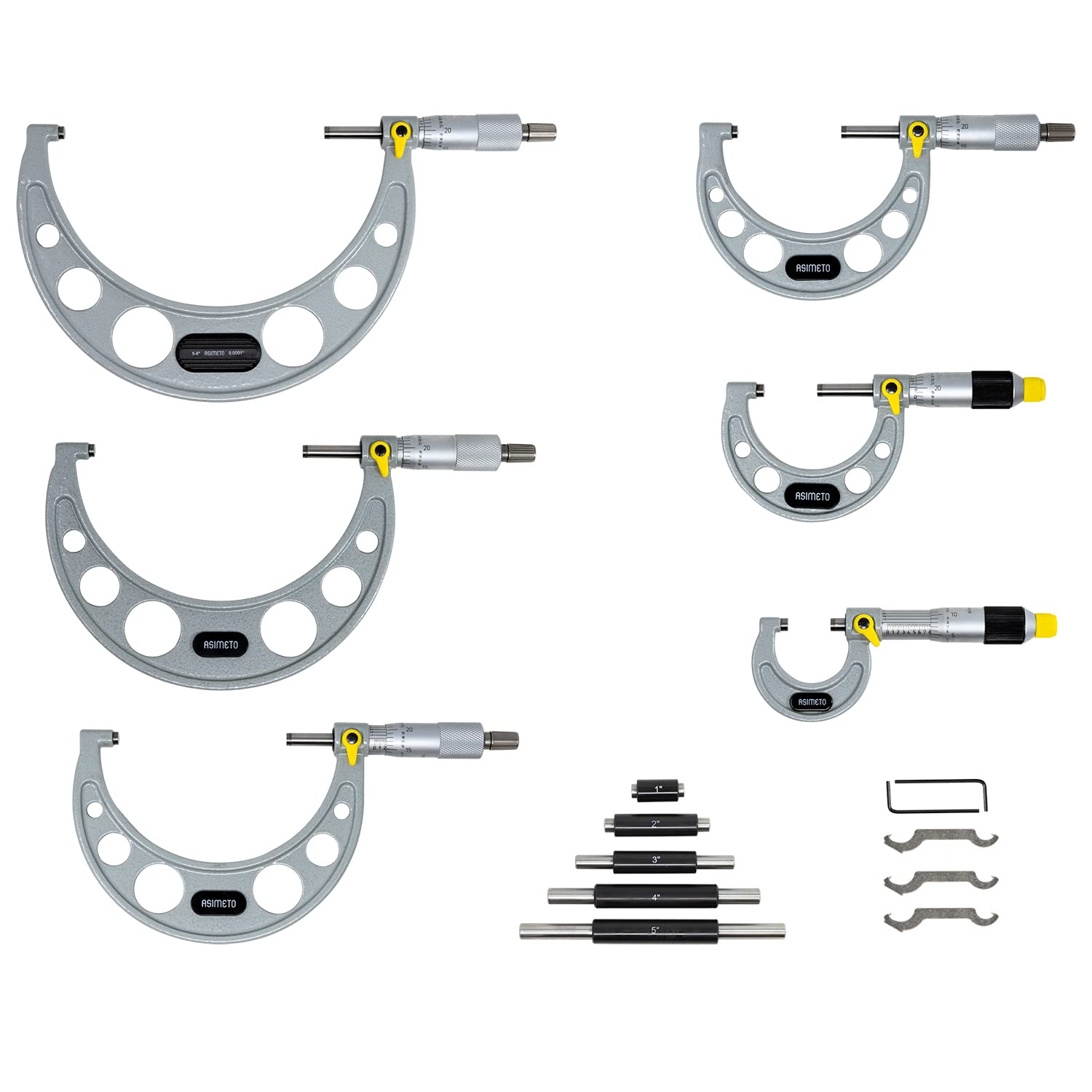 0-6" x 0.0001" Graduation Asimeto Enamel Micrometer Set
