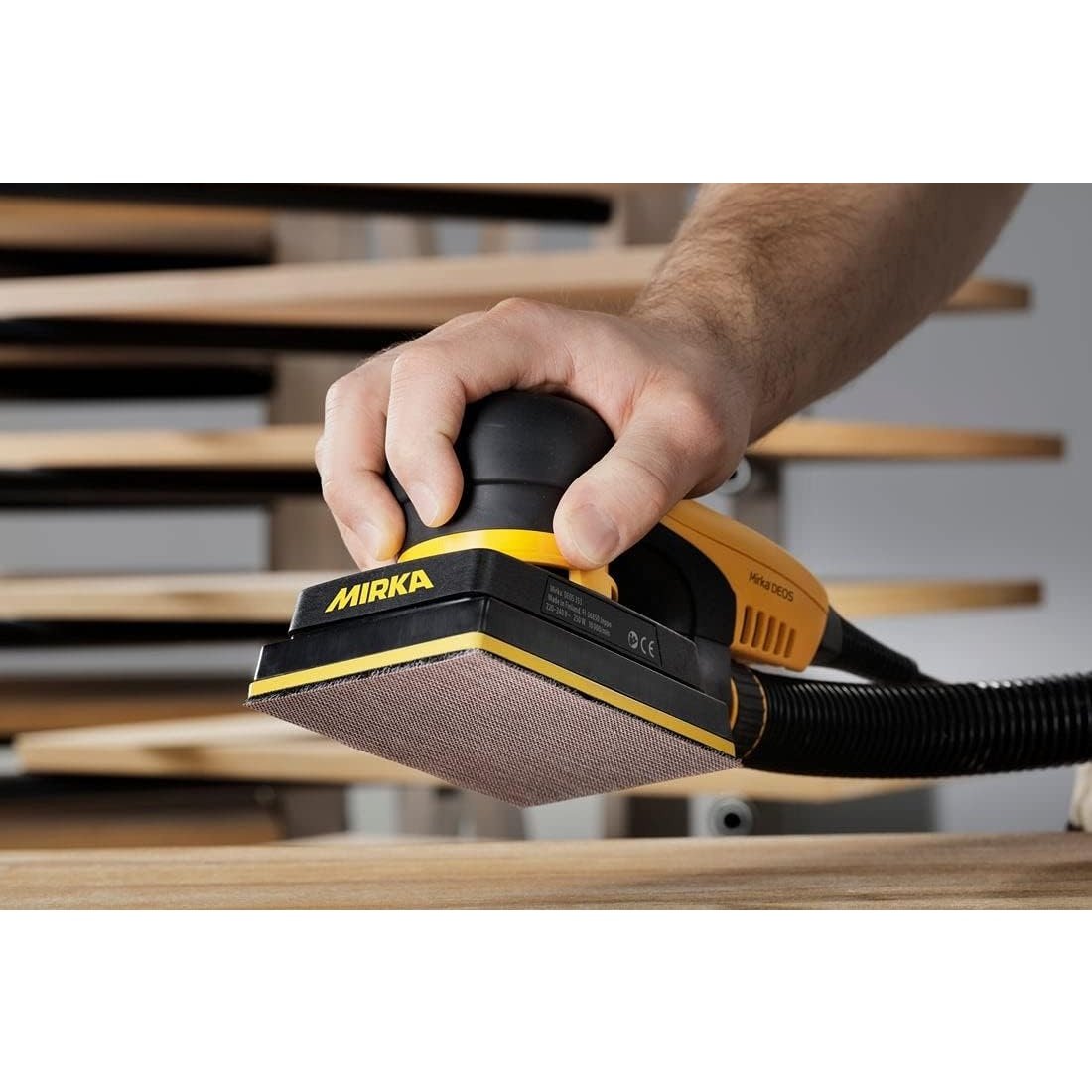 3 x 5" Mirka DEOS 353X Vacuum-Ready Electric Sander 3mm Orbit