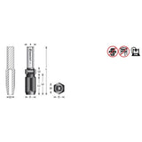 47641 - 1/2 Inch Shank CNC Extension Adapter for 1/2 Inch Shank Router Bits