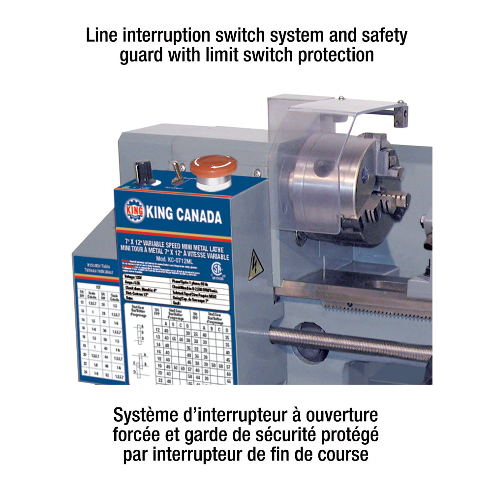 7" X 12" VARIABLE SPEED MINI METAL LATHE