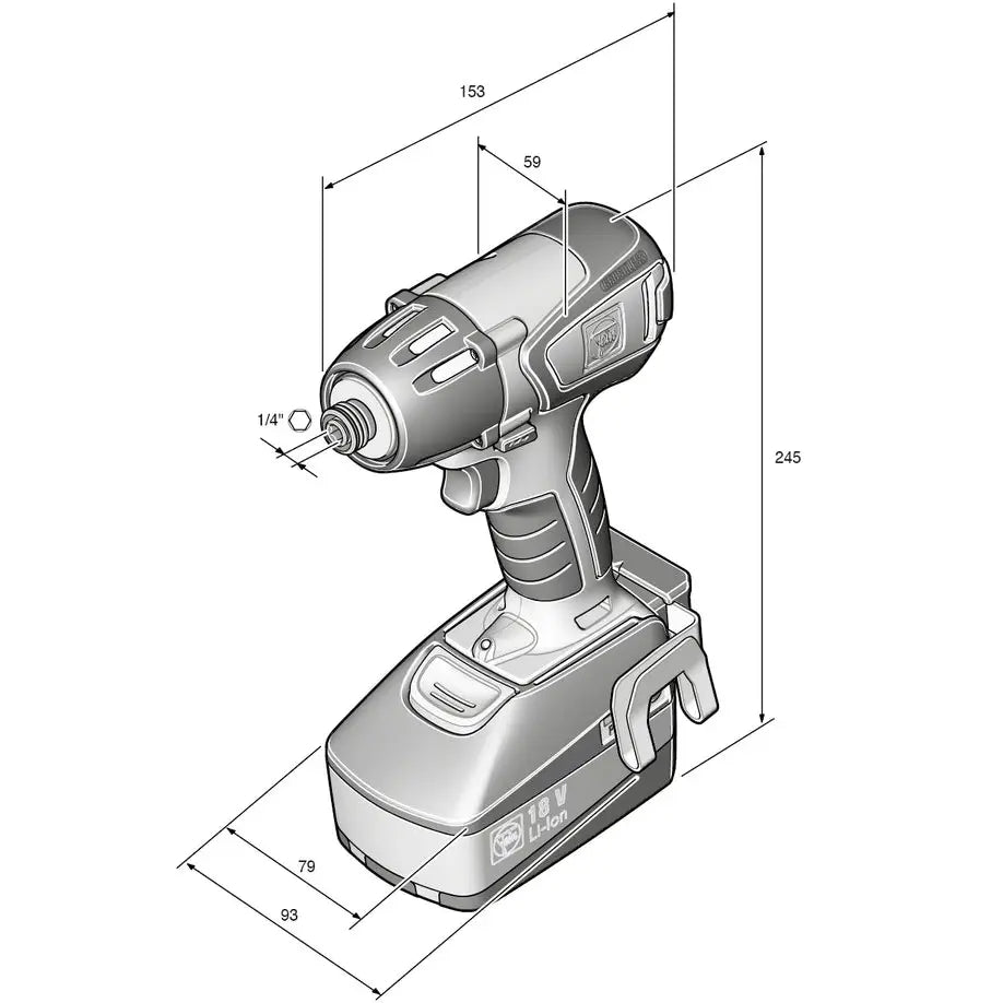 ASCD 18-200 W4 Impact Driver 18V 1/4 in. int. Hex