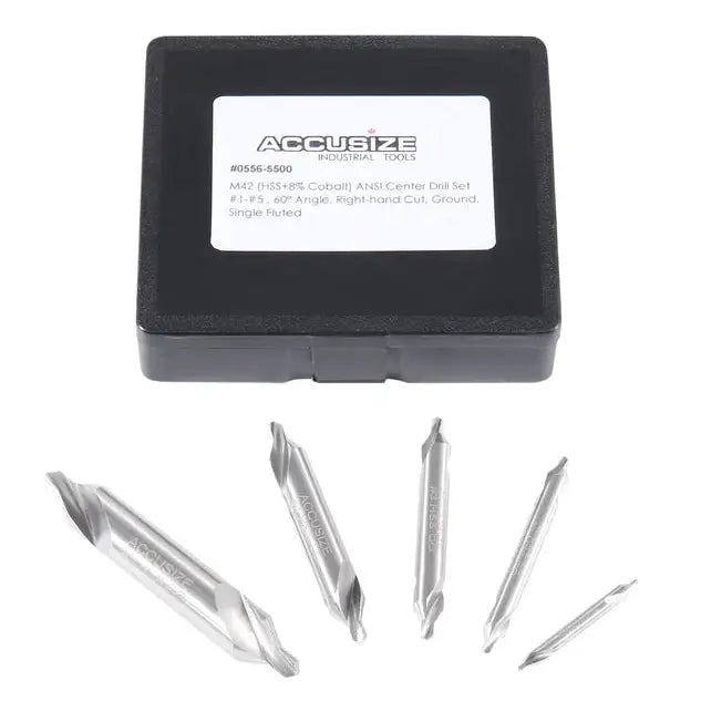 5pc ANSI M42 H.S.S.+8% Cobalt Center Drill Bit