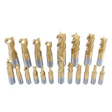 Accusize 1810-0100 - 20pc Tin Coated End Mill Set, Imperial