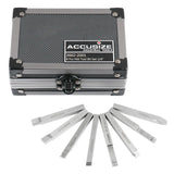 Accusize - 8 pcs H.S.S. Tool Bit Set, Pre-Ground for Turning & Facing Work, 1/4", 5/16", 3/8" & 1/2"