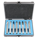 Accusize - 8 pcs H.S.S. Tool Bit Set, Pre-Ground for Turning & Facing Work, 1/4", 5/16", 3/8" & 1/2"