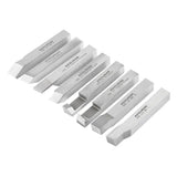 Accusize - 8 pcs H.S.S. Tool Bit Set, Pre-Ground for Turning & Facing Work, 1/4", 5/16", 3/8" & 1/2"
