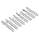 Accusize - 8 pcs H.S.S. Tool Bit Set, Pre-Ground for Turning & Facing Work, 1/4", 5/16", 3/8" & 1/2"