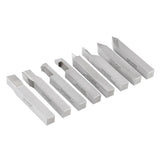 Accusize - 8 pcs H.S.S. Tool Bit Set, Pre-Ground for Turning & Facing Work, 1/4", 5/16", 3/8" & 1/2"