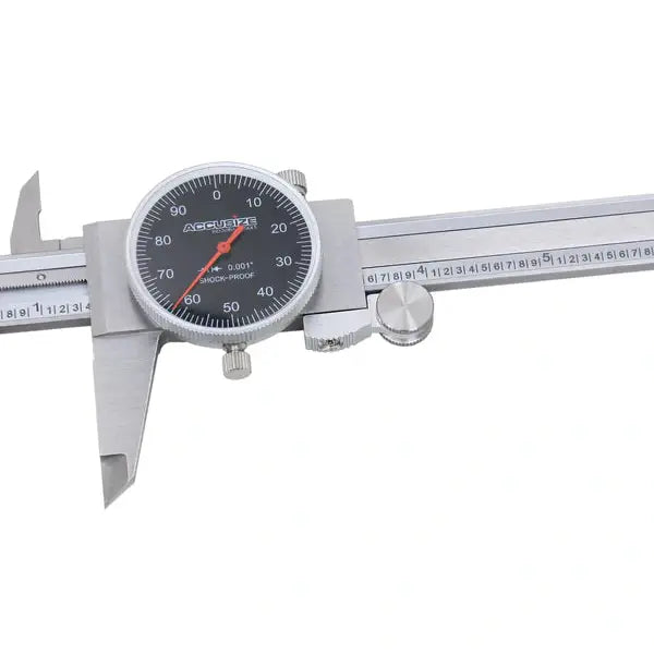 Accusize -Dial Caliper Black Face, White Scale, Red Needle, inch