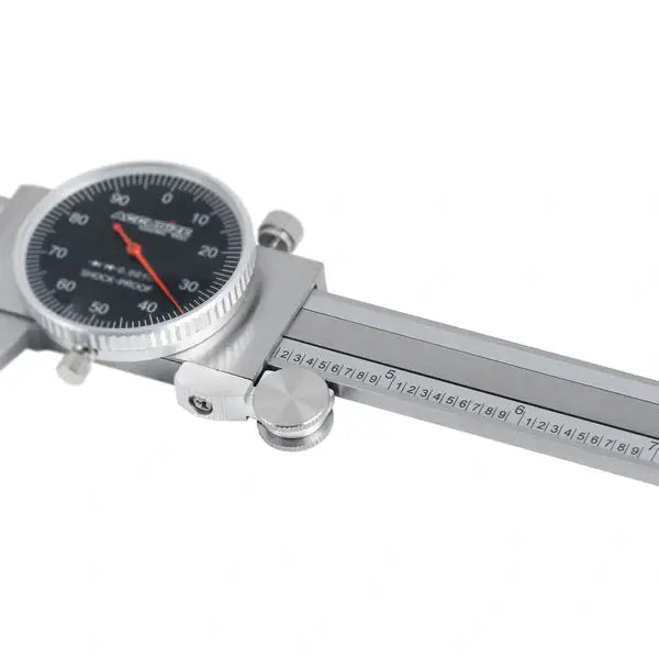 Accusize -Dial Caliper Black Face, White Scale, Red Needle, inch