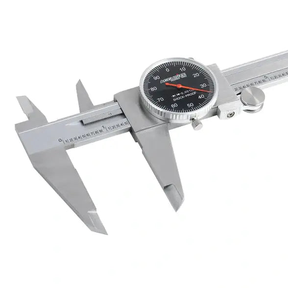 Accusize -Dial Caliper Black Face, White Scale, Red Needle, inch