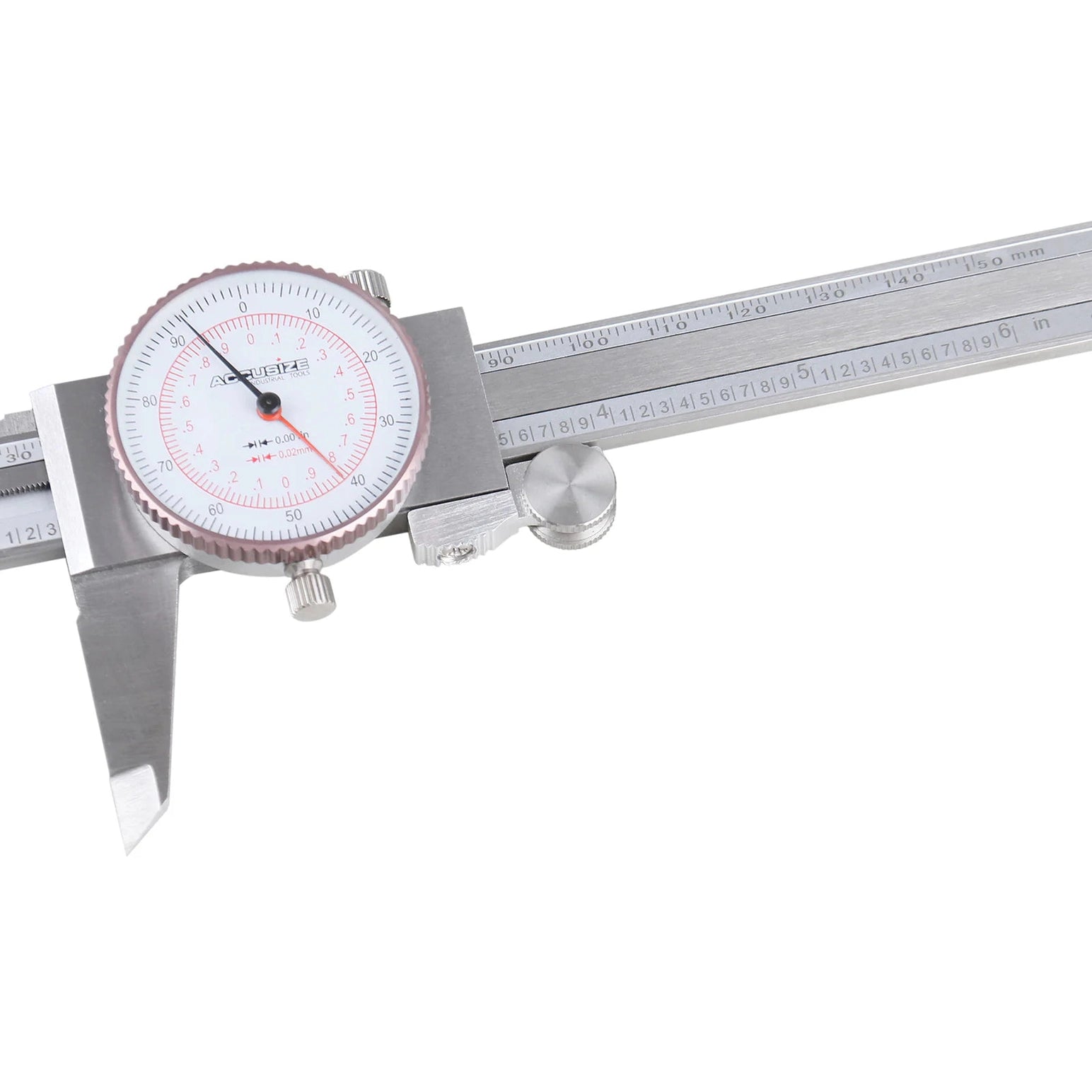 Dual Needle Precision Inch/Metric Dial Caliper, Stainless Steel 8"/200mm