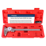 Dual Needle Precision Inch/Metric Dial Caliper, Stainless Steel 8"/200mm