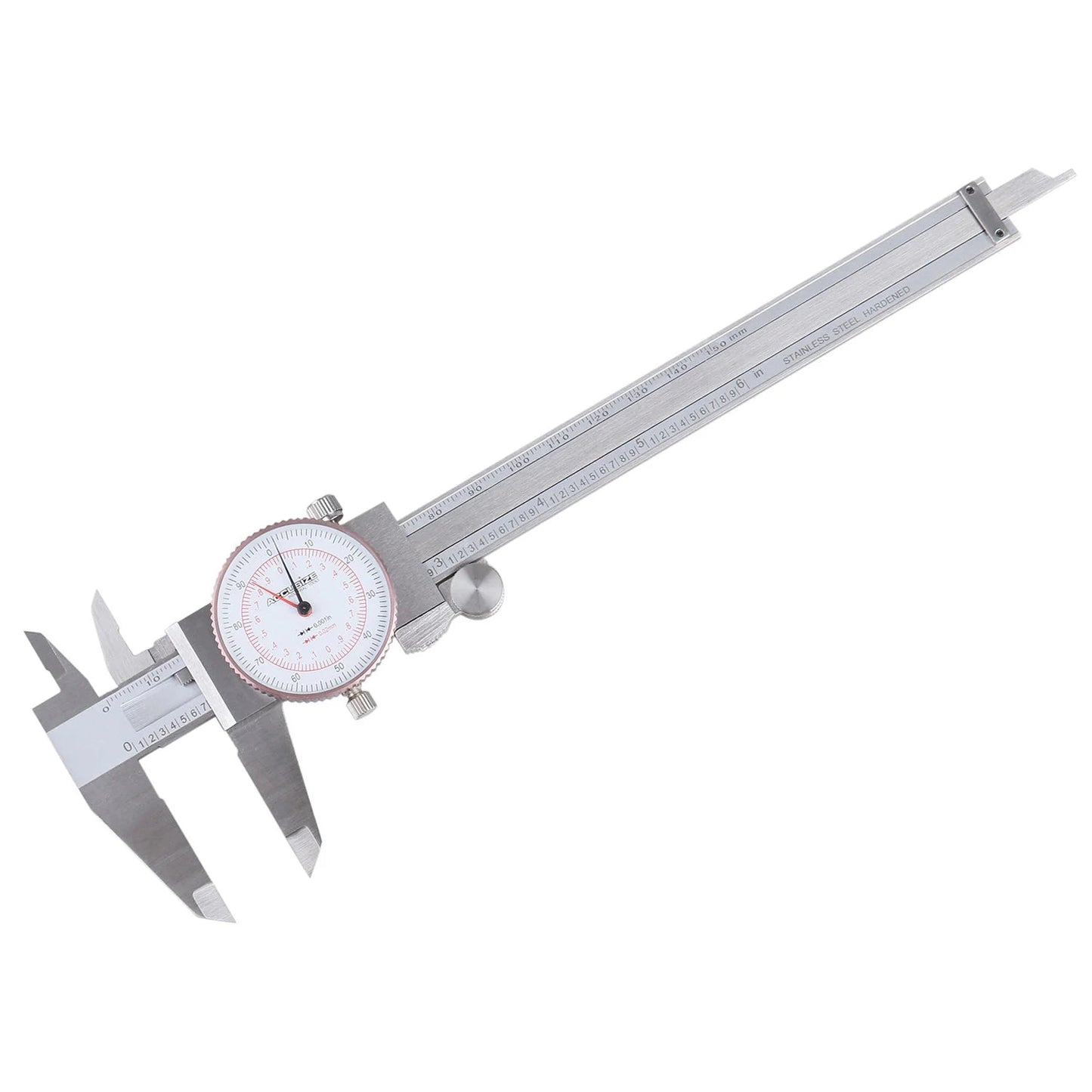 Dual Needle Precision Inch/Metric Dial Caliper, Stainless Steel 6"/150mm