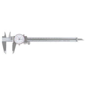 Dual Needle Precision Inch/Metric Dial Caliper, Stainless Steel 8"/200mm