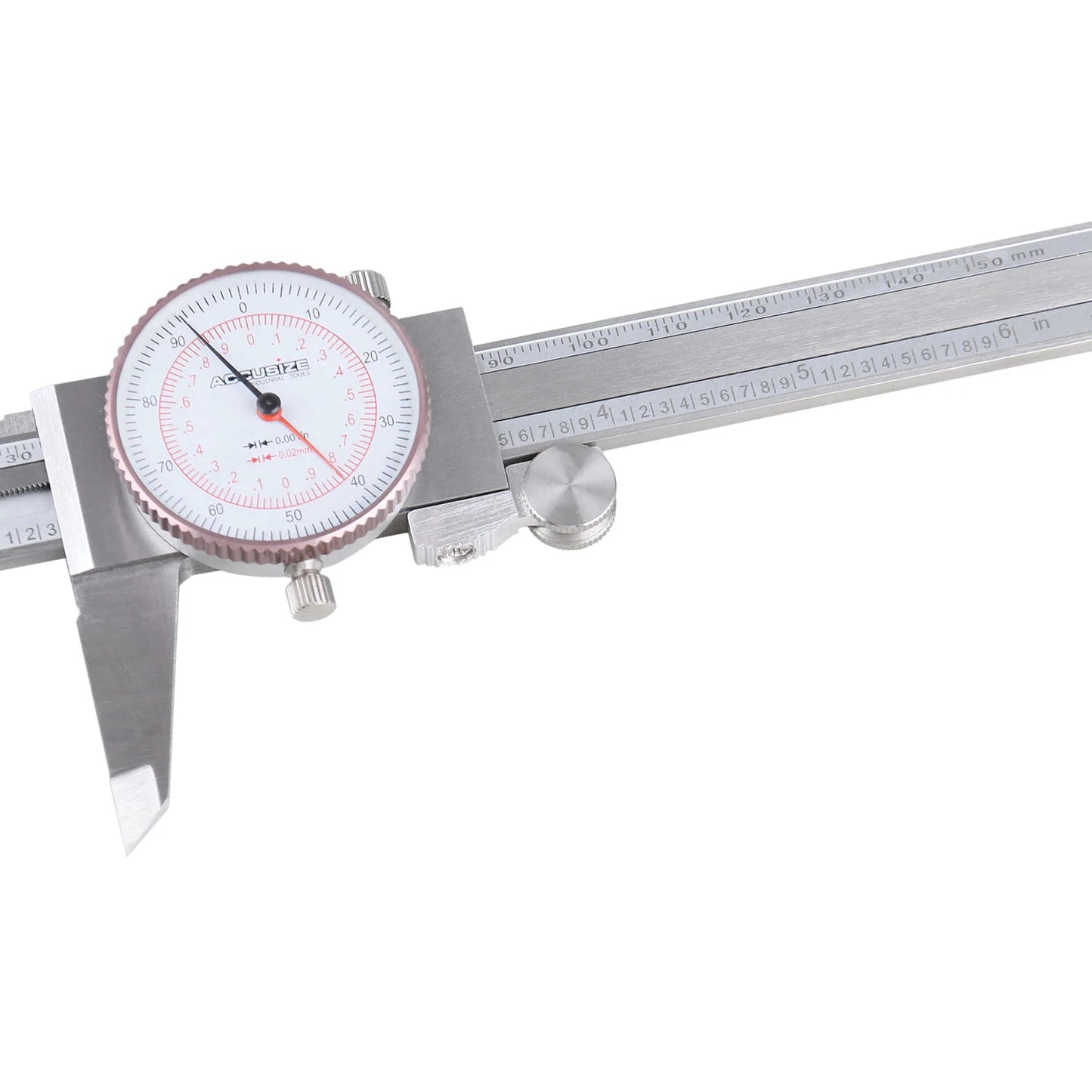 Dual Needle Precision Inch/Metric Dial Caliper, Stainless Steel 6"/150mm